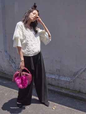 「ENVYM（アンビー）のＭＩＸ ＨＥＥＬ ＰＵＭＰＳ（パンプス）」を使った、envym_officialさん（レディース・160cm）の夏コーディネート