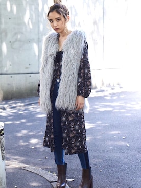 「アイテム（キャミソール、ブラック系）」を使った、envym_officialさん（レディース・160cm）の秋コーディネート