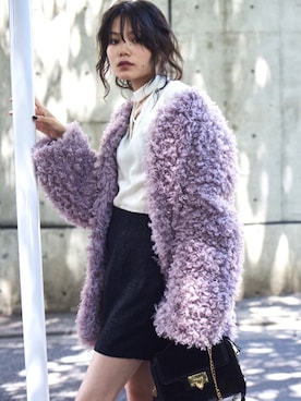 「ENVYM（アンビー）のバストオープンクロスＫＮＩＴ（ニット/セーター）」を使った、envym_officialさん（レディース・160cm）の秋コーディネート