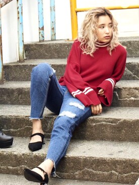 「ENVYM（アンビー）のＭＩＸ ＨＥＥＬ ＰＵＭＰＳ（パンプス）」を使った、envym_officialさん（レディース・160cm）の秋コーディネート