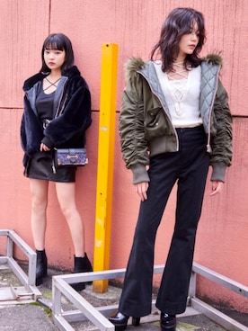 「ENVYM（アンビー）のアイテム（ブルゾン）」を使った、envym_officialさん（レディース・160cm）の秋コーディネート