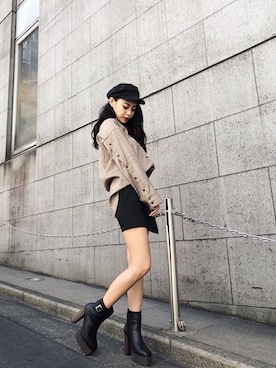 「アイテム（キャスケット）」を使った、envym_officialさん（レディース・160cm）の夏コーディネート