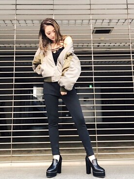 「ENVYM（アンビー）のアイテム（ブルゾン）」を使った、envym_officialさん（レディース・160cm）の冬コーディネート