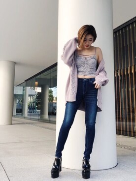 「ENVYM（アンビー）のアイテム（シューズ）」を使った、envym_officialさん（レディース・160cm）の冬コーディネート