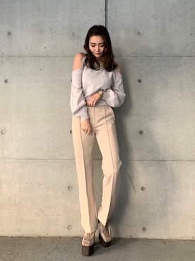 「アイテム（ローファー、その他）」を使った、envym_officialさん（レディース・160cm）の春コーディネート