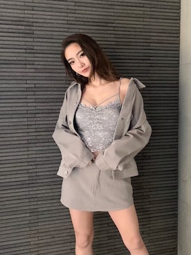 「envym_staff」｜「アイテム（デニムジャケット）」を使った、envym_officialさん（レディース・160cm）の春コーディネート
