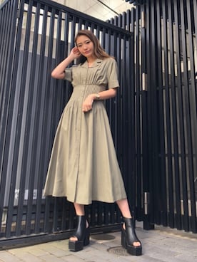 「アイテム（ブーティ）」を使った、envym_officialさん（レディース・160cm）の春コーディネート