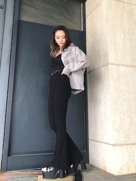 「envym_staff」｜「アイテム（デニムジャケット）」を使った、envym_officialさん（レディース・160cm）の春コーディネート