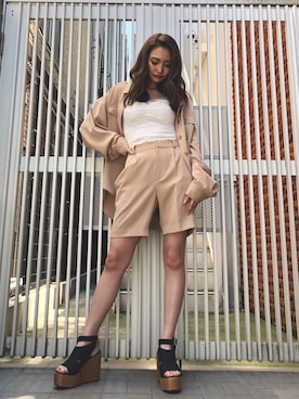 「アイテム（ブーティ）」を使った、envym_officialさん（レディース・160cm）の夏コーディネート