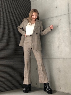 「ENVYM（アンビー）のスウィッチングステッチブーツ（ブーツ）」を使った、envym_officialさん（レディース・160cm）の秋コーディネート