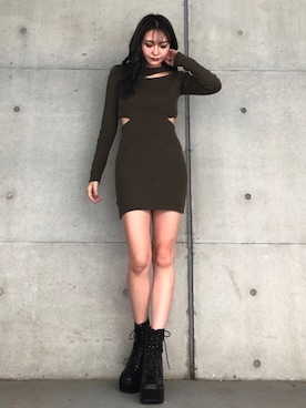 「ENVYM（アンビー）のアイテム（ワンピース/ドレス）」を使った、envym_officialさん（レディース・160cm）の秋コーディネート