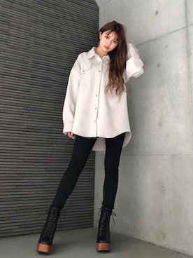 「envym_staff」｜「アイテム（デニムジャケット）」を使った、envym_officialさん（レディース・160cm）の秋コーディネート
