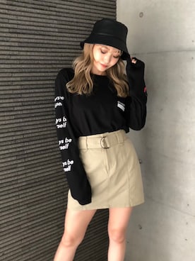「envym_staff」｜「アイテム（帽子）」を使った、envym_officialさん（レディース・160cm）の秋コーディネート
