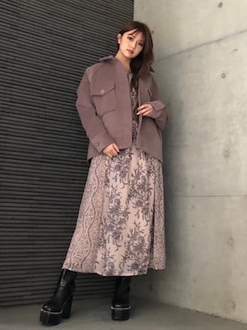 「envym_staff」｜「アイテム（ワンピース/ドレス）」を使った、envym_officialさん（レディース・160cm）の秋コーディネート