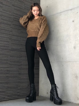 「ENVYM（アンビー）のアイテム（パンツ）」を使った、envym_officialさん（レディース・160cm）の秋コーディネート