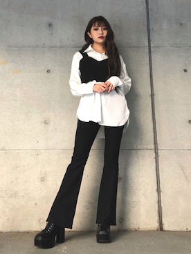 「ENVYM（アンビー）のアイテム（トップス）」を使った、envym_officialさん（レディース・160cm）の秋コーディネート