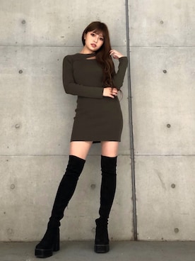 「ミニワンピ」｜envym_officialさん（レディース・160cm）の秋コーディネート