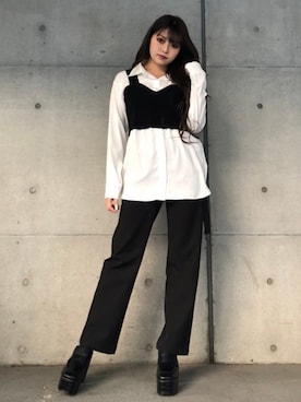 「アイテム（ローファー、その他）」を使った、envym_officialさん（レディース・160cm）の冬コーディネート