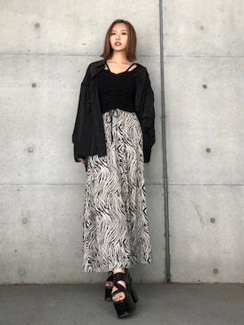 「アイテム（キャミソール、ブラック系）」を使った、envym_officialさん（レディース・160cm）の春コーディネート