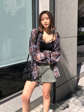 「ENVYM（アンビー）のアイテム（バッグ）」を使った、envym_officialさん（レディース・160cm）の春コーディネート