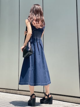 「ENVYM（アンビー）のステッチサンダル（サンダル）」を使った、envym_officialさん（レディース・160cm）の春コーディネート