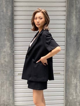 「ENVYM（アンビー）のアイテム（テーラードジャケット）」を使った、envym_officialさん（レディース・160cm）の春コーディネート