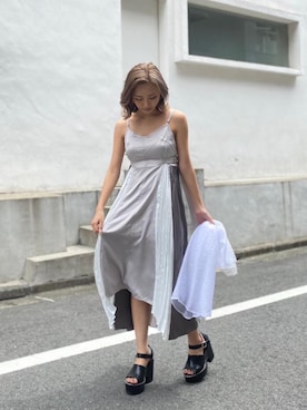 「ENVYM（アンビー）のステッチサンダル（サンダル）」を使った、envym_officialさん（レディース・160cm）の春コーディネート