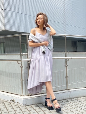 「ENVYM（アンビー）のステッチサンダル（サンダル）」を使った、envym_officialさん（レディース・160cm）の夏コーディネート