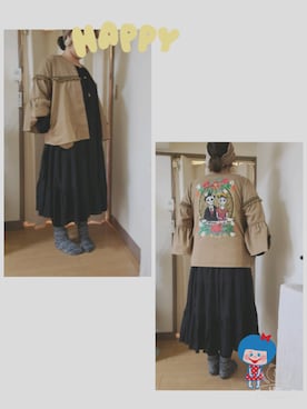 「チャイハネ（チャイハネ）のアイテム（ノーカラージャケット）」を使った、てこはさん（レディース・160cm）の春コーディネート