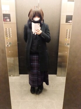 「LAD MUSICIAN（ラッドミュージシャン）のアイテム（ジャケット/アウター）」を使った、mikuさん（レディース・158cm）の冬コーディネート