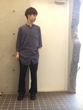 加藤耕三さんの「モダールロングシャツ8分袖(HARE)」を使ったコーディネート