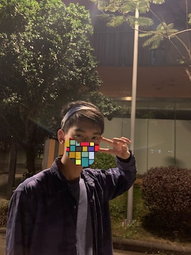 「Bossini（ボッシーニ）のアイテム」を使った、竹韵さん（メンズ・183cm）の春コーディネート