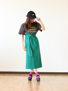「la veriteのアイテム（スカート、グリーン系）」を使った、la verite2015さん（レディース・161cm）の夏コーディネート