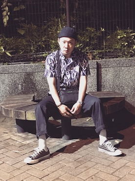 「LIFE'S A BEACH（ライフズアビーチ）のアイテム」を使った、陳瀚洋さん（メンズ・173cm）の春コーディネート