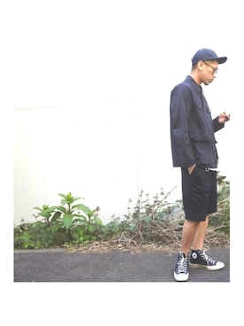 「OLIVER PEOPLES」｜「アイテム（その他アウター）」を使った、SHINNOSUKEさん（メンズ・170cm）の春コーディネート