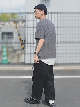 「N.HOOLYWOOD」｜「アイテム（スラックス）」を使った、SHINNOSUKEさん（メンズ・170cm）の春コーディネート