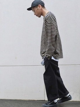 「CLANE（クラネ）のアイテム（パンツ）」を使った、SHINNOSUKEさん（メンズ・171cm）の秋コーディネート