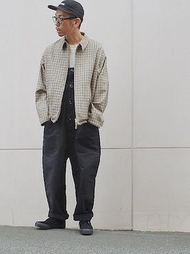 「Engineered Garments（エンジニアードガーメンツ）のアイテム（オールインワン・サロペット）」を使った、SHINNOSUKEさん（メンズ・171cm）の秋コーディネート