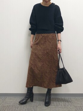 「LOWRYS FARM（ローリーズファーム）のストレッチヒールブーツ　851418（ブーツ）」を使った、てんちょさん（レディース・171cm）の冬コーディネート