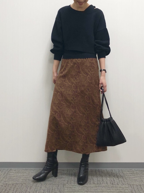 LOWRYS FARM 五所川原エルムてんちょさんのスカート「ペイズリー/カラーフレアスカート 863172(LOWRYS FARM|ローリーズファーム)」を使ったコーディネート