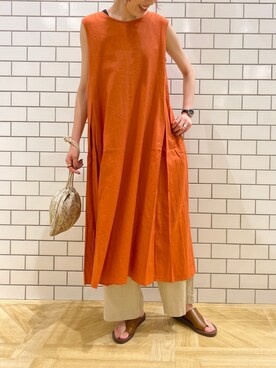 Lowrys Farm ローリーズファーム のワンピース ドレス オレンジ系 を使った人気ファッションコーディネート 年齢 30歳 34歳 Wear