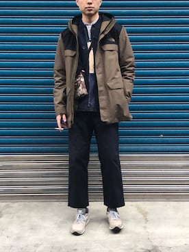 「ADLIB（アドリブ）のアイテム」を使った、Jie Linさん（メンズ・187cm）の冬コーディネート