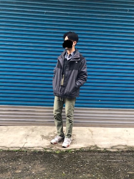 「ADLIB（アドリブ）のアイテム」を使った、Jie Linさん（メンズ・187cm）の冬コーディネート