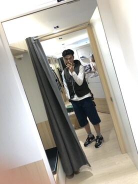 「ADLIB（アドリブ）のアイテム」を使った、Jie Linさん（メンズ・187cm）の冬コーディネート