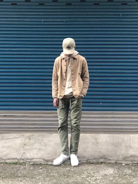 「アイテム（スリッポン）」を使った、Jie Linさん（メンズ・187cm・20代）の冬コーディネート