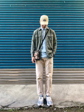 「AGILITY（アジリティー）のアイテム（パンツ）」を使った、Jie Linさん（メンズ・187cm）の冬コーディネート