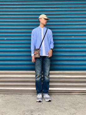 「AGILITY（アジリティー）のアイテム（トップス）」を使った、Jie Linさん（メンズ・187cm）の春コーディネート