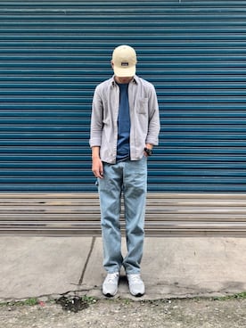 「AGILITY（アジリティー）のアイテム（トップス）」を使った、Jie Linさん（メンズ・187cm）の春コーディネート