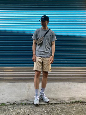 「日常」｜「アイテム（帽子）」を使った、Jie Linさん（メンズ・187cm）の夏コーディネート