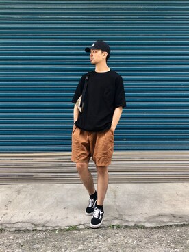 「日常」｜「アイテム（帽子）」を使った、Jie Linさん（メンズ・187cm）の夏コーディネート